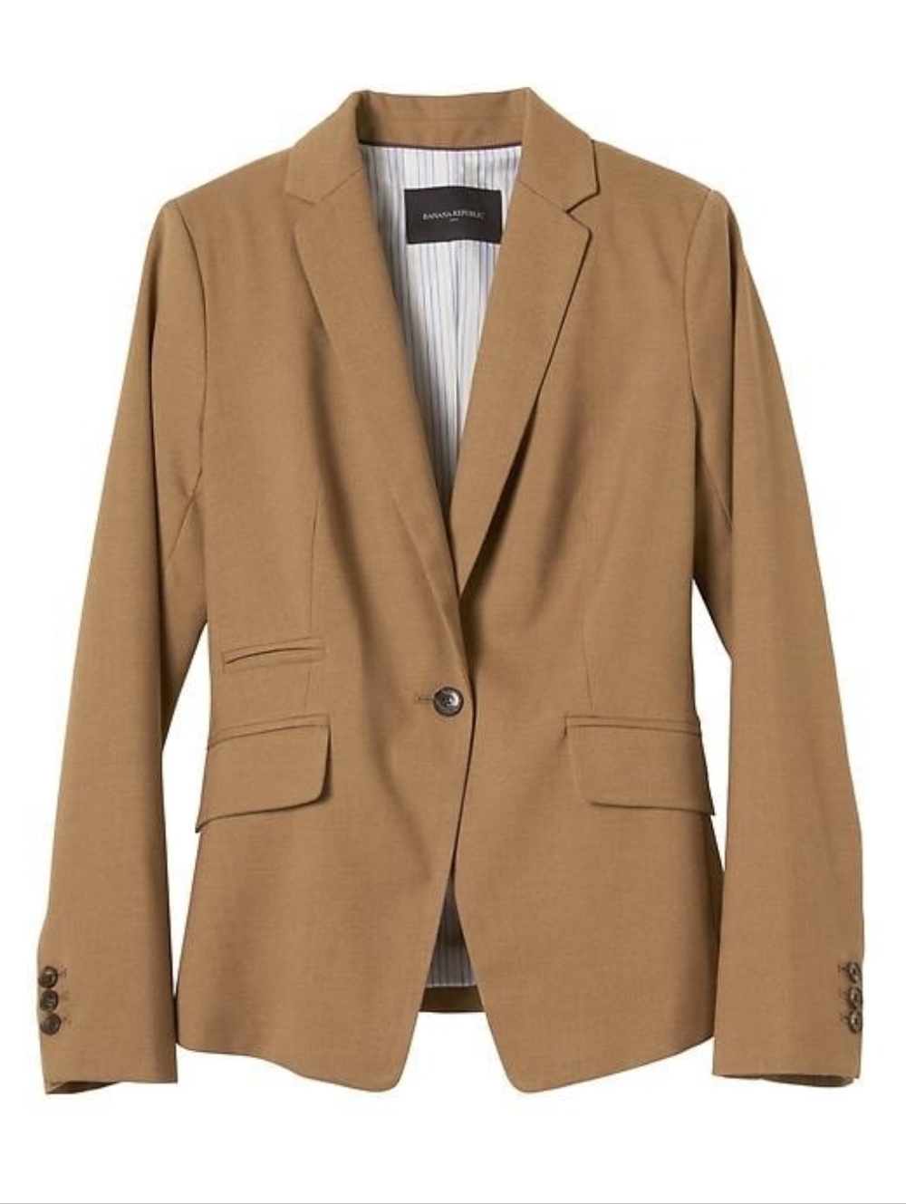 Banana Republic Factory Camel One-Button Cutaway Blazer – Size 12